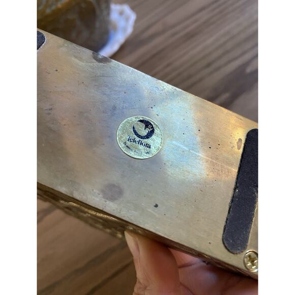 Vintage Brass Napkin Holder Letter Holder Solid Brass Art Nouveau Ornate Brass - Picture 5 of 7